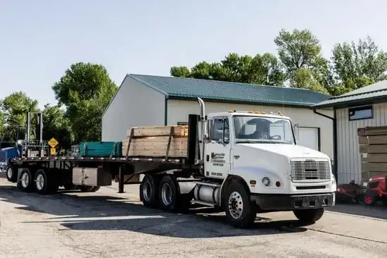 Lakeside Lumber delivery truck — delivering building materials across west central Minnesota